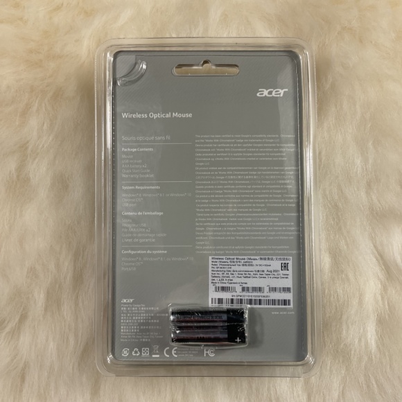 NWT Acer Wireless Optical Mouse/Works With Chromebook - Picture 6 of 10